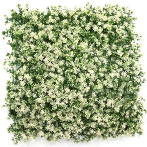 white flower green wall decoration
